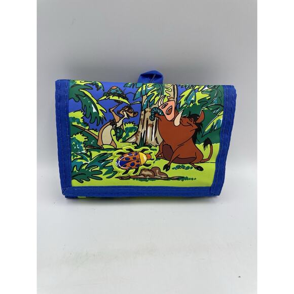 Rare Disney The Lion King Tri Fold Wallet Pumbaa & Timon Closes Tight like Magic - Picture 1 of 7